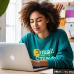 굿즈 제작 가능한 사이트 비교 - A cozy home workspace featuring a young Hispanic woman designing custom products on a laptop, surrou...